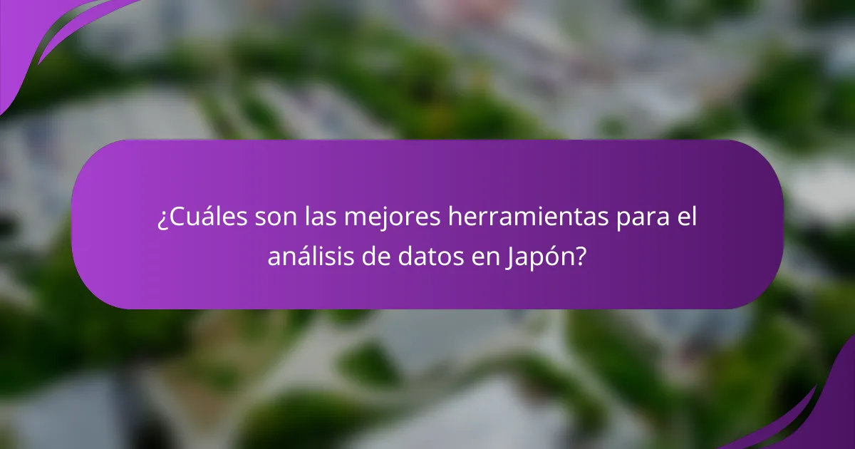 ¿Cuáles son las mejores herramientas para el análisis de datos en Japón?