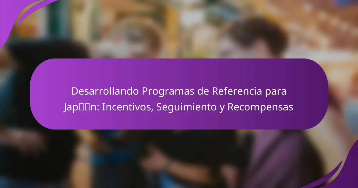 Desarrollando Programas de Referencia para Japón: Incentivos, Seguimiento y Recompensas