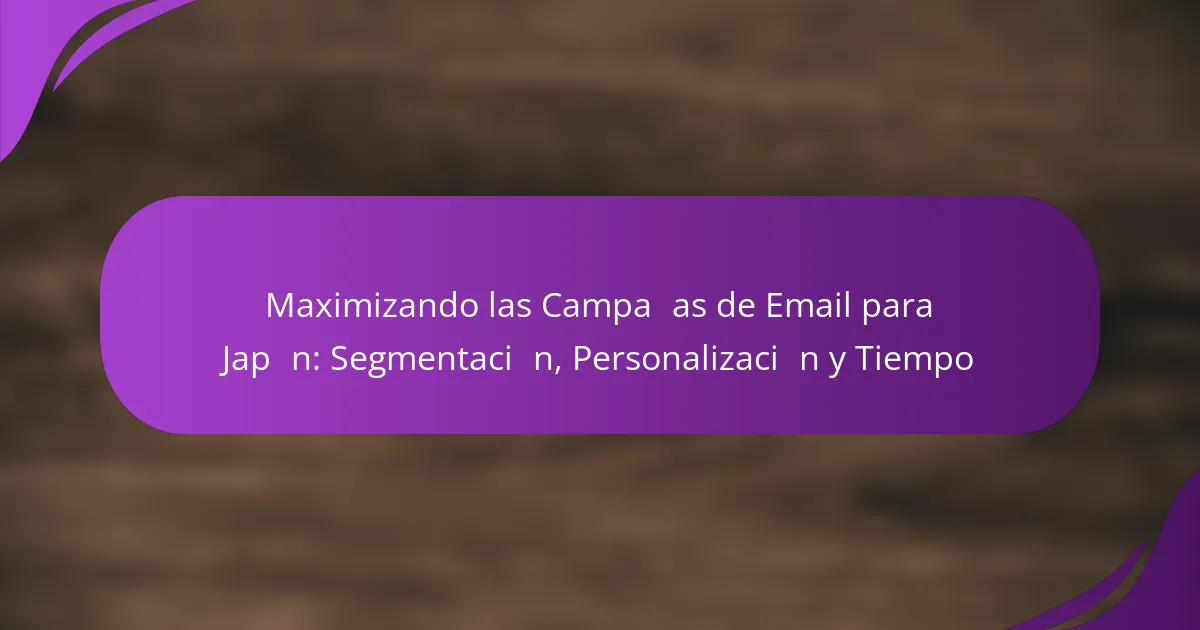 Maximizando las Campañas de Email para Japón: Segmentación, Personalización y Tiempo