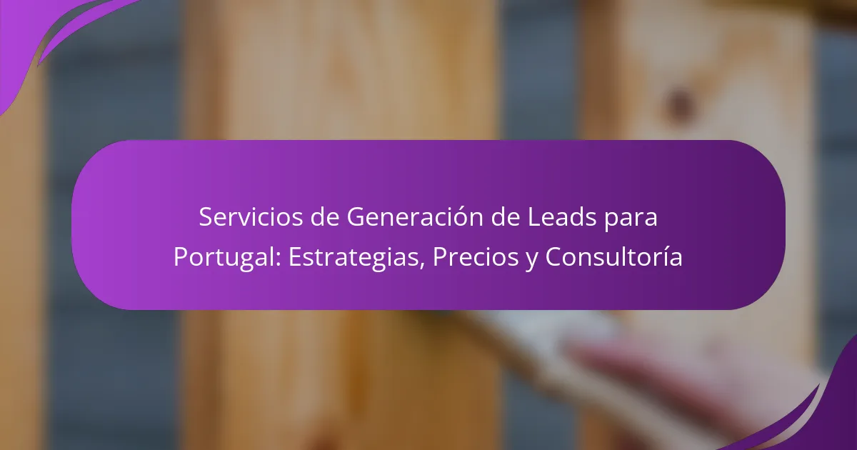 Servicios de Generación de Leads para Portugal: Estrategias, Precios y Consultoría